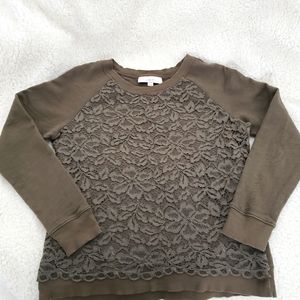Loft sweatshirt with lace detail